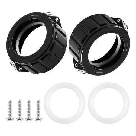 2Pcs 2Inch Spa Hot Tub Heater Split Nut Unions with Screws and Heater Gasket, Compatible with Balboa Gecko Hot Tub Heater Assemblies Replacement Parts
