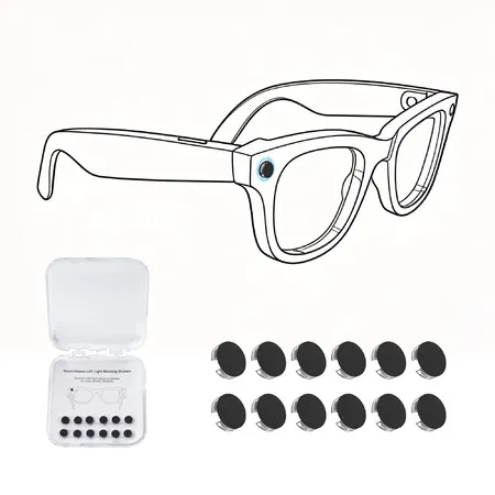 12Pcs LED Light Blocking Stickers Compatible with Ray-Ban Meta Wayfarer/Skyler/Headliner (Gen 2) & Oakley Meta HSTN Smart Glasses Accessories