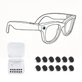 12Pcs LED Light Blocking Stickers Compatible with Ray-Ban Meta Wayfarer/Skyler/Headliner (Gen 2) & Oakley Meta HSTN Smart Glasses Accessories