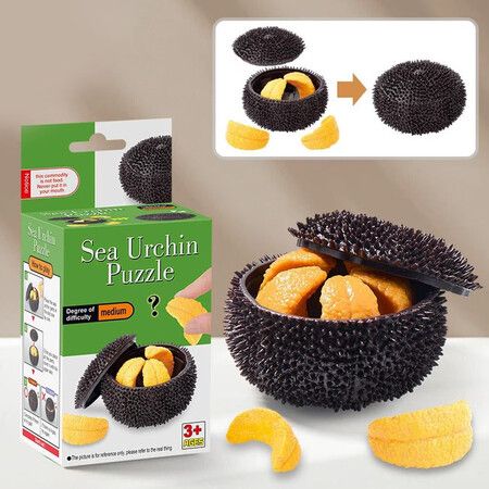 3D Sea Urchin Shape Puzzle Toy,Spatial Logic Brain Teaser for Kids Learning,ABS Geometric Space Sense Exercise,Children Birthday Educational Gift