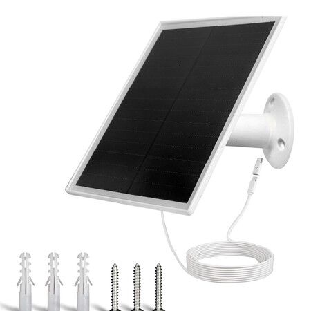 Solar Panels for Ring Camera Outdoor, 5W 5V Solar Panel Charger with USB-C for Spotlight Cam Plus and Stick Up Cam with 2M Cable