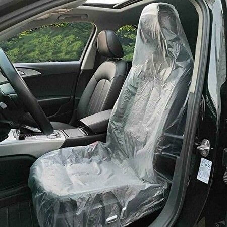 100 Pcs Disposable Seat Covers, Car Disposable Universal Plastic Seat Covers for Airplane Seats, Salon Chairs, Restaurant Seats, Bus Seats and More