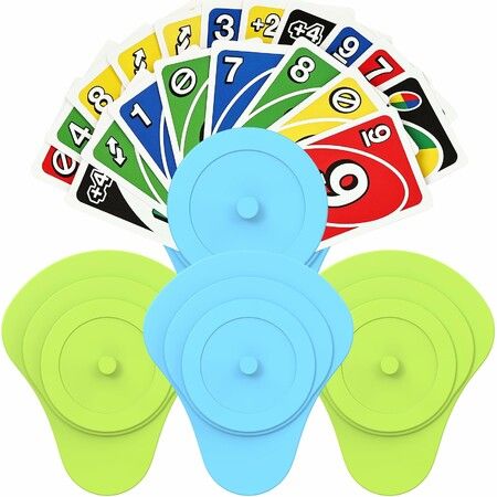 4 Pack Playing Card Holders for Kids Small Hands,Handheld Card Game Stand Fit UNO Poker Canasta,Portable Card Holder for Family Game Night Travel Party