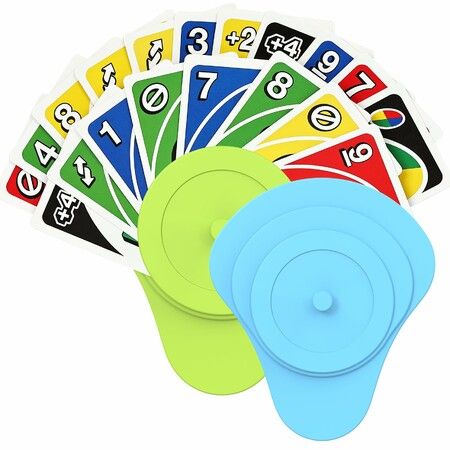 2 Pack Playing Card Holders for Kids Small Hands,Handheld Card Game Stand Fit UNO Poker Canasta,Portable Card Holder for Family Game Night Travel Party