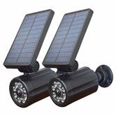 2Pcs 8 LED IP65 Waterproof Infrared Solar Motion Lights with Toggle Switch Camera-Like 3 Mode Wall Mounted 3 for Garden Yard