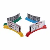 4 Pack Playing Card Holders,Double Layer Stackable Card Game Trays,Slanted Design Card Rack for Kids Seniors,4 Colors with Storage Pouch