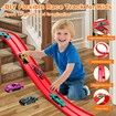 4.6M Flexible Race Track Set DIY Bendable Race Car with 4 Toy Cars,Suction Cups,Portable Racetrack Compatible with 1/64 Diecast Cars for Kids 3+(Red)