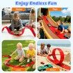 4.6M Flexible Race Track Set DIY Bendable Race Car with 4 Toy Cars,Suction Cups,Portable Racetrack Compatible with 1/64 Diecast Cars for Kids 3+(Red)