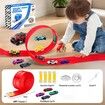 4.6M Flexible Race Track Set DIY Bendable Race Car with 4 Toy Cars,Suction Cups,Portable Racetrack Compatible with 1/64 Diecast Cars for Kids 3+(Red)