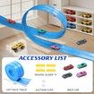 4.6M Flexible Race Track Set DIY Bendable Race Car with 4 Toy Cars,Suction Cups,Portable Racetrack Compatible with 1/64 Diecast Cars for Kids 3+(Blue)