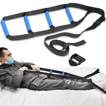 Bed Ladder Assist, Pull up Helper and Sit up Helper 4 Handle Grips, Bed Rail Assistance Devices Adjustable Length Bed Lift for Most Beds Mobility Aid