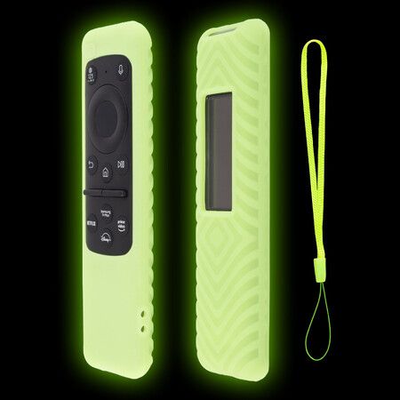 Glow in The Dark Silicone Case for Samsung BN59-01432/01436/TM2360 Remote,Shockproof Protective Cover Skin,Anti-Slip TV Remote Protector Color Green