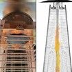 Patio Heater Burning Net Emitter Screen and Base 4-Sided Pyramid Heater Replacement Parts Emitter Screen Replacement for Patio Glass Tube Propane Heater
