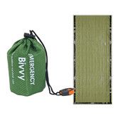 Green Emergency Sleeping Bag Lightweight Survival Sleeping Bags Thermal Bivy Sack Portable Emergency Blanket for Camping Hiking Outdoor Activities