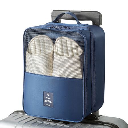 Blue 30x23x13 cm Travel Shoe Bag Portable Shoe Storage Bag for Business Trips Travel Luggage Shoe Pouch Organizer Dustproof Suitcase Organizer