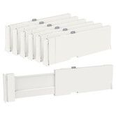 4 Pack Adjustable Drawer Dividers,4 Inch Height 11.6-17 Inch Expandable Plastic Drawer Separators for Dresser Baby Clothes Underwear Kitchen Office Storage