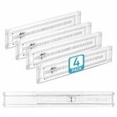 4 Pack Shallow Drawer Dividers,2.36 Inch Height Adjustable Expandable Clear Plastic Drawer Organizer Separators for Kitchen Utensils Clothes