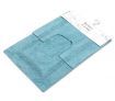 Deluxe Living 2 Piece 100% Cotton Bath Mat & Contour Set - Blue