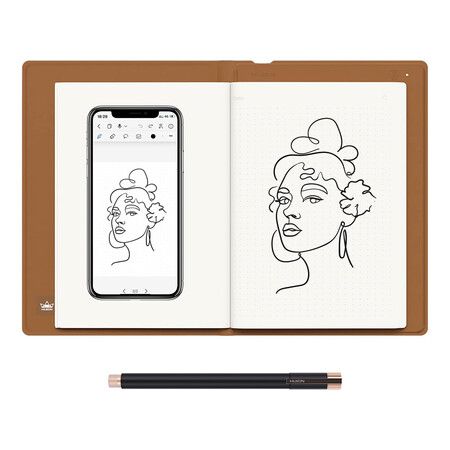 Note 2 in 1 Digital Notebook Drawing Tablet With Battery-free Pen, Bluetooth Wireless Paper Tablet Electronic Writing Pad for Note-taking, 9.5x7inch