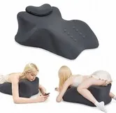 Memory Foam Ergonomic Wedge Intimacy Pillow - 27 Degree Lift Support Cushion for Sleeping,Reading & Prone Positions Multi-Functional Rest Pillow - Grey