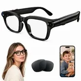 AI Smart Glasses with 8MP Camera,4K Video,Photo Capture,Real-Time Translation,Recording,AI Assistant,Open-Ear Audio,Bluetooth,Object Recognition