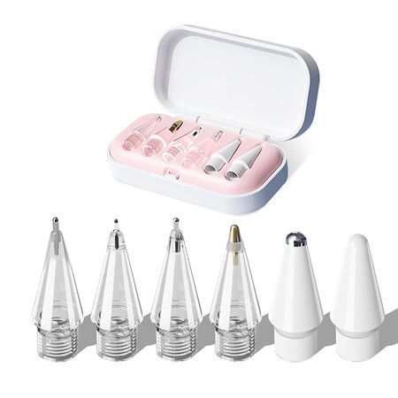 6 in 1 Upgraded Pencil Tips for Apple Pencil Pro, Replacement Pencil Tips for Apple Pencil USB-C/ 2nd/Gen 1st, iPad Pencil Pro Accessories for Apple Pen