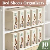 Bed Sheet Organiser Set 10Pcs Foldable Linen Closet Bedding Blanket Fabric Storage Bin Box Container Clothes Duvet Cover Wardrobe Folder Keeper Window