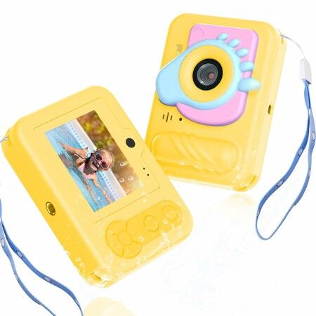Kids Toy 48MP 1080P HD Underwater Digital Camera, Fun Christmas & Birthday Gift for Boys & Girls Ages 3+(Yellow)