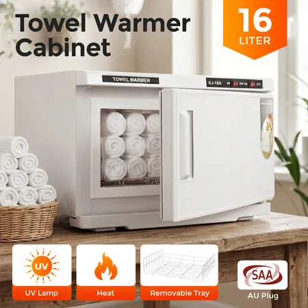 16L UV Towel Warmer Cabinet 150W Electric Heater Dryer Stainless Steel Steriliser Machine for Facial Barber Massage Beauty Nail Shop Club Salon Home