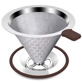 Pour Over Coffee Dripper,Stainless Steel Coffee Filter,Paperless Reusable Coffee Filter,Metal 600 Mesh Strainer Coffee Maker Single Cup Brewer 1-2 Cup