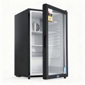Devanti 105L Bar Fridge Glass Door Mini Fridge Countertop Cooler Black