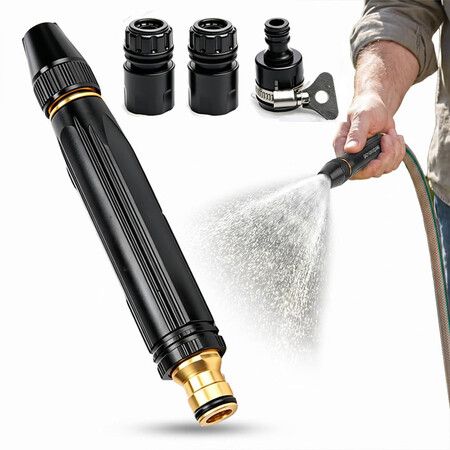 High Pressure Power Washer Nozzle with Connector Set,Direct Spray Gun,Power Jet Water with Three Spray Modes,Multi Function Watering Sprayer (1 PCS)