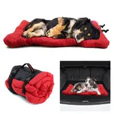 Waterproof Outdoor Dog Bed Mat,Portable Foldable Travel Sleeping Pad Cushion For Camping Crate Car Floor Grass,Thick Soft Warm Pet Mattress,Red
