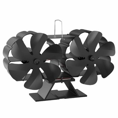 Wood Stove Fan Heat Powered Dual Motor Non Electric Heat Activated Fan for Wood Burning Stove Thermoelectric Fireplace Fan Stove Accessories
