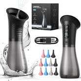 Electric Ear Wax Removal Kit, IPX7 Waterproof Ear Cleaner with One-Piece Waste Tank, Adjustable Water Pressure, LED Display & 11 Replaceable Nozzles