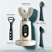 Smart U-Shaped Sonic Electric Toothbrush Set,High Frequency Automatic Deep Clean Brush With Dupont Bristles For Travel,IPX7 Waterproof Beige