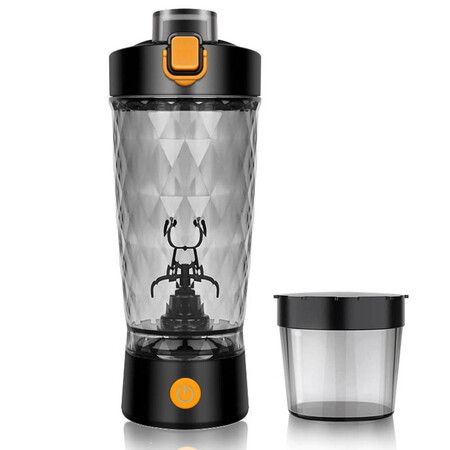 650ML Electric Protein Shaker Bottle, Protein Shakes Mixer, Portable Pre Workout Self Mixing Cup for Fitness, Gym & Travel Black