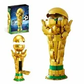 446 Pieces Soccer Trophy Building Set,Openable Sphere Model with Hidden Mini Balls,Collectible Display Decor Gift for Kids 8+ Sports Fans