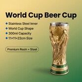 Trophy Beer Mug 2026 Soccer World Cup,Stainless Steel Resin Stein Cup For Football Viewing Party,Premium Fan Merchandise Novelty Gift
