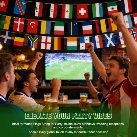 World Cup FIFA 2026 String Flags 48 Teams  Football  SOCCER 25m 45x30CM Bunting SPORTS Bar Pubs Game Decoration  Fan Party Supply Holiday Gift