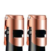 2 Pack Champagne Stoppers,Stainless Steel Sparkling Wine Bottle Stopper with Silicone Air Tight Seal,Wine Saver for Champagne Prosecco and Cava(Rose Gold)