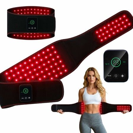 660nm & 850nm Red Light Wrap Belt,Portable Near Infrared Light Body Care Belt with Timer,Rechargeable Cordless Light Wrap for Daily Care