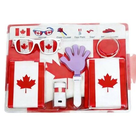 Cheering Pack FIFA World Cup 2026  CANADA Banner Sash Noise Maker Goggles Birthday Present Flag Scarf Stamp Clapper Wristband Glasses Football Supporter