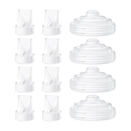 12 Pack Pump Parts, 8PCS Duckbill Valves 4PCS Silicone Diaphragm Compatible with Momcozy M5, Replace Mom Cozy M5 Replacement Parts