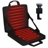 Foldable USB Heated Cushion with Back Support,3-Level Heating Portable Warm Pad,Weather-Resistant Seat for Camping Sports Events