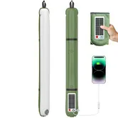 86cm Inflatable Solar Camping Lantern,Magnetic LED Tube Light with USB-C 2000mAh Phone Charger,IP66 Waterproof TPU Tent Light