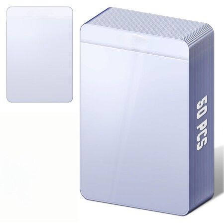50Pcs Semi-Rigid Card Holders,35PT Card Sleeves with 1/2 Lip for PSA BGS SGC Graded Submission,Clear Baseball & Trading Card Protectors,PVC-Free