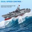 RC Boat Warship with Water Spray,16-in Battleship Aircraft Carrier with 2 Batteries,20KMH High Speed Remote Control Ship for Pool & Lake
