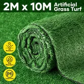 10x2m Artificial Grass Turf 15mm Realistic Synthetic Fake Lawn Mat Roll UV Resistant for Garden Patio Pet Play Area Outdoor Landscape Flooring Carpet