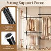 Floor to Ceiling Garment Rack Adjustable No Drill Wardrobe Organiser Clothes Rail Storage 5 Hanging Bars Wire Basket Bedroom Laundry Wall In Closet